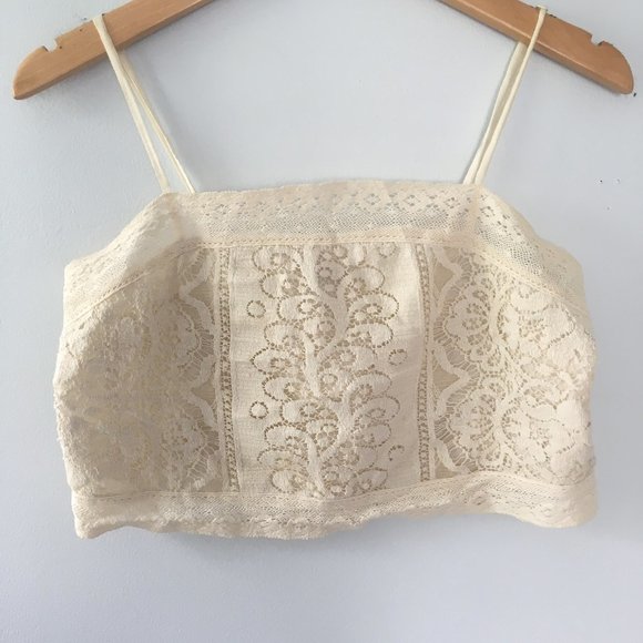 AEO Boho Lace Crop Top - Picture 1 of 3